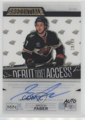 2023 Credentials Debut Ticket Access Acetate 10/99 Brock Faber #DTA-BF Auto 2gp