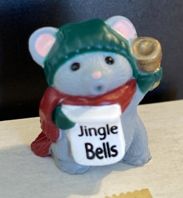 Hallmark 1989 Merry Miniatures Jingle Bells Christmas Caroler Mouse Figurine -1''