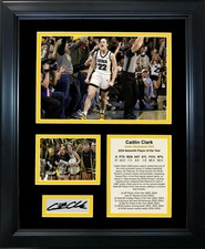 Framed Caitlin Clark 2024 Naismith Player of the Year Scoring Leader Facsimil...