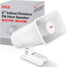 Pyle Indoor / Outdoor PA Horn Speaker - 6" With 8 1 Pack, White