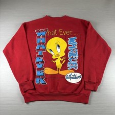 Vintage Tweety Bird Sweatshirt Mens Large Warner Bros Whatever Looney Tunes 90s
