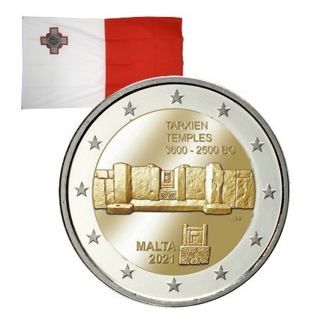 2 Euros commémorative Malte Temples de Tarxien 2021
