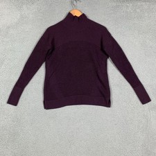Lululemon Warm  Restore Sweater Women's 6 Black Cherry Merino Wool Mock Neck