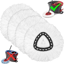4 Pack Mop Heads Replacements for O-Ceda Easy Wrin Spin System, Microfiber Refil