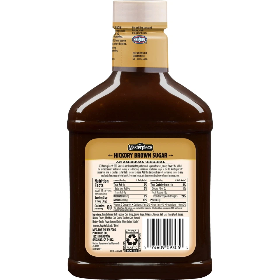 (Paquete de 2) Salsa barbacoa KC Masterpiece Hickory Brown Sugar, 40 oz Foto 4 de 4