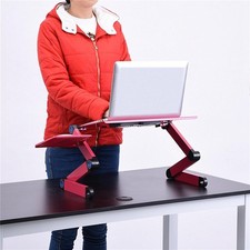 ❄️ Foldable Laptop Cooling Stand with Fan 360° Rotatable Adjustable Desk Table