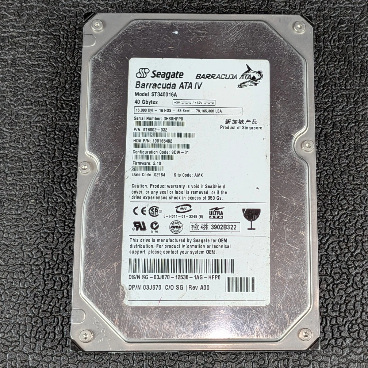 Seagate 40 GB Internal Hard Disk Drives for sale | eBay
