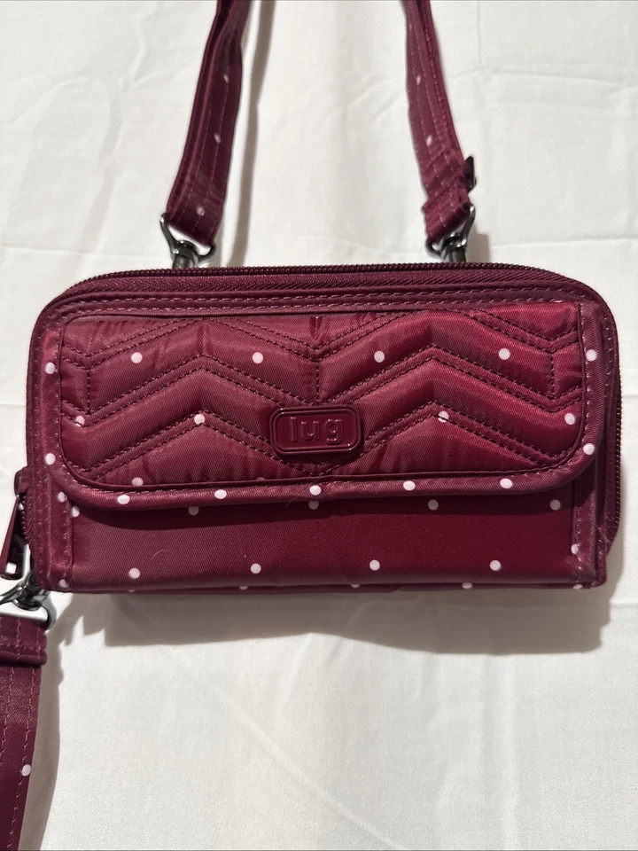 LUG Kickflip SE Convertible RFID Cartera/Bolso Bandolera Borgoña Lunares Foto 2 de 4