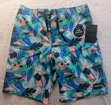 Hurley Youth Boys Board Shorts Swim Trunks Size 12/26 Tropical FIJI Beach Print