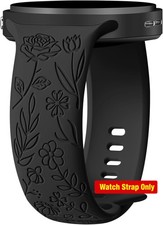 Only Strap For Samsung Galaxy Watch 8 40mm Silicone Floral Engraved Cute Flower