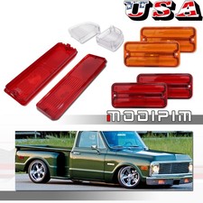 8pcs Tail Light Side Fender Marker Kit For Fit 68-72 Chevy Gmc Pickup Trucks