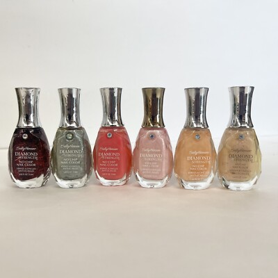 Set Of 6 Assorted Colors Sally Hansen Diamond Strength No Chip Nail Color