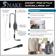 Quick Release Covert SNAKE Ipod-Style Headset for Hytera PD782 PD780 PD581