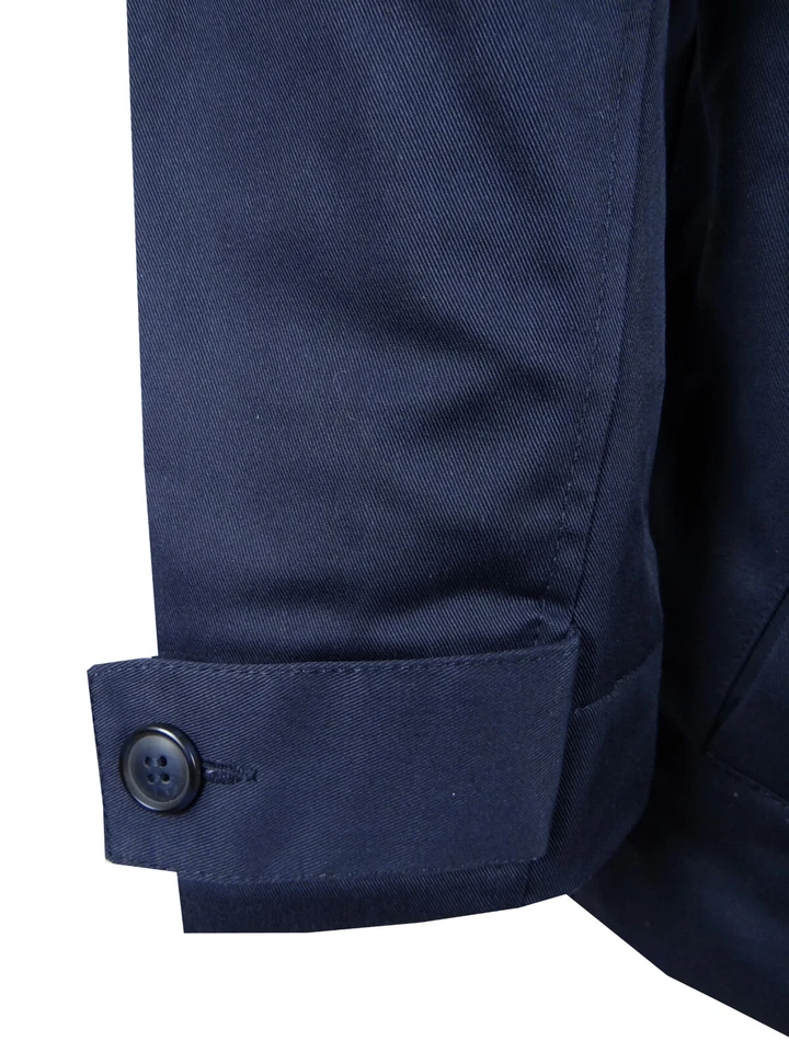 Twill Trench Coat Mens Water Resistant Zip Up Hand w/ Pouch Pockets Silky Lining - Image 3 of 4