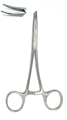 125 mm selbstsichernde Pinzette gerade und gebogen Hobby Edelstahl gezahnte Backen - Bild 3 von 4