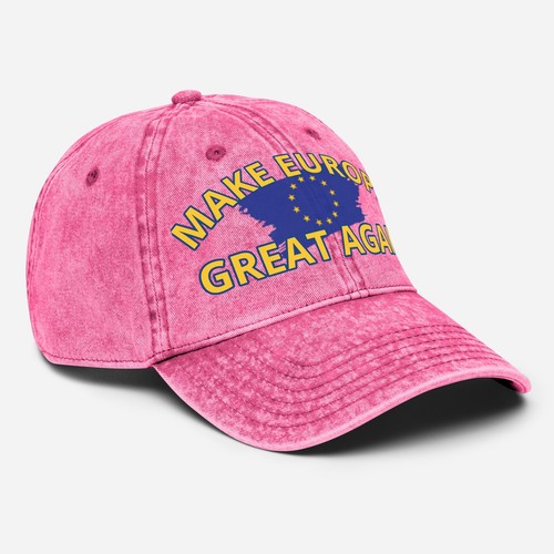 Baseball Cap With Inscription "Make Europe Great Again" Vintage Cotton Twill Cap - Imagen 53 de 65