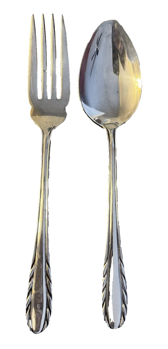 Fork Spoon Serving Set NAKAZATO Nickel Silver WHEAT Pattern