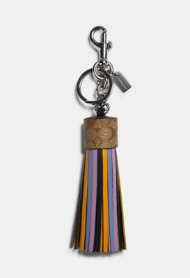 NWT Coach Tassel Bag Charm Color block Signature Canvas 5102 NWT Coach Tassel Bag Charm Color block Signature Canvas 5102