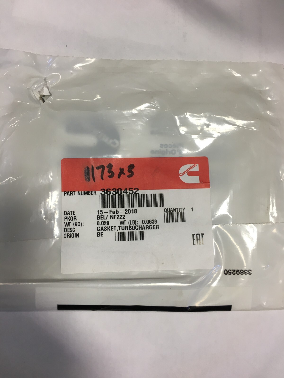 Cummins QSK50 3630452 Turbo Gasket | eBay 