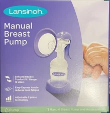 Lansinoh Manual Breast Pump for Breastfeeding & Accessories ~ New, Sealed Box