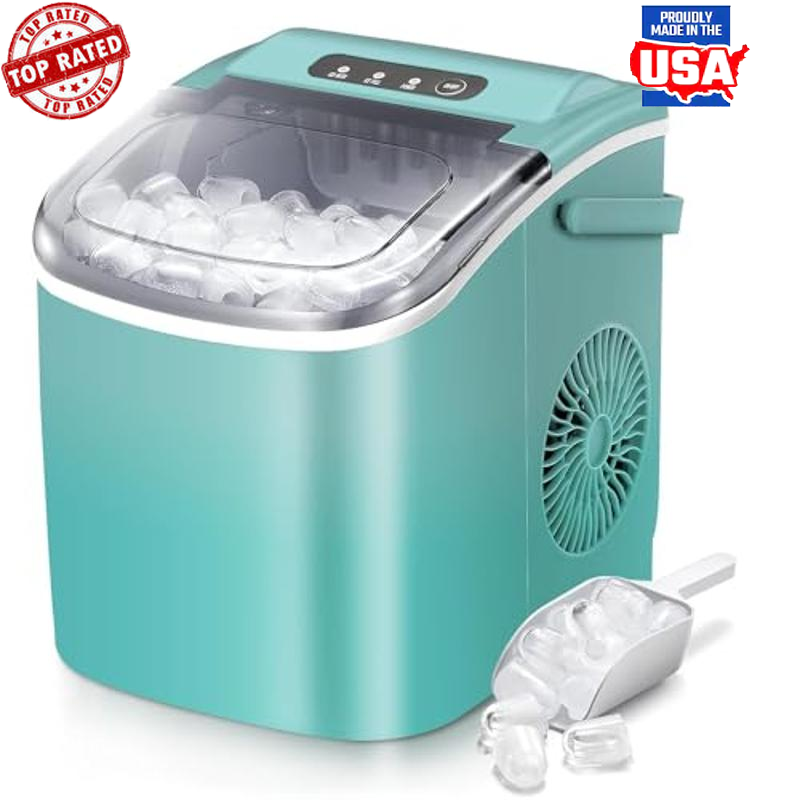 Portable Ice Maker 26.5lbs/24Hrs 6 Mins Bullet Ice Kitchen/Home/Office/Party New-image