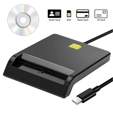 Type C Smart CAC Card Reader, DOD Military USB Common Access for Windows Mac OS