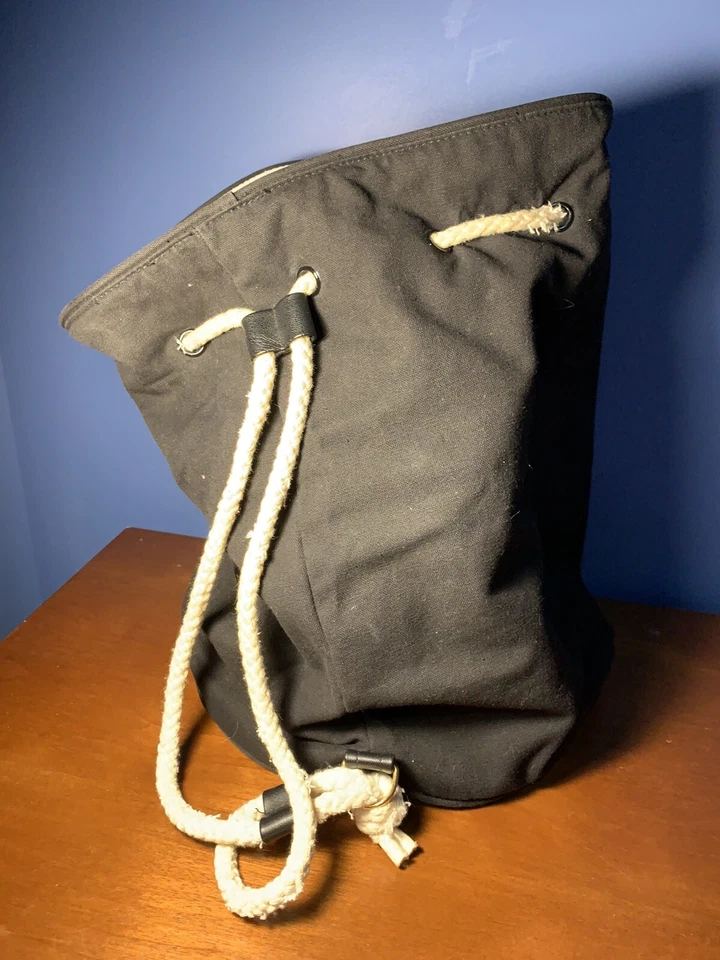 Auténtico Bolso de Hombro CHANEL Logotipos Cordón Lona Negro De Colección 60L583 Foto 2 de 4