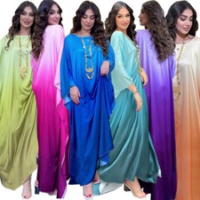 Abaya Muslim Kaftan Women Maxi Dress Dubai Turkey One Size Batwing Sleeve Caftan