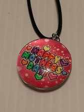 HAPPY MOTHER'S DAY  1 Double sided Pendant Charm / 17" 2" chain Necklace Rope