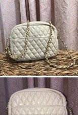 Vintage Purse - Quilted Texture Exterior - Faux Quilted Leather