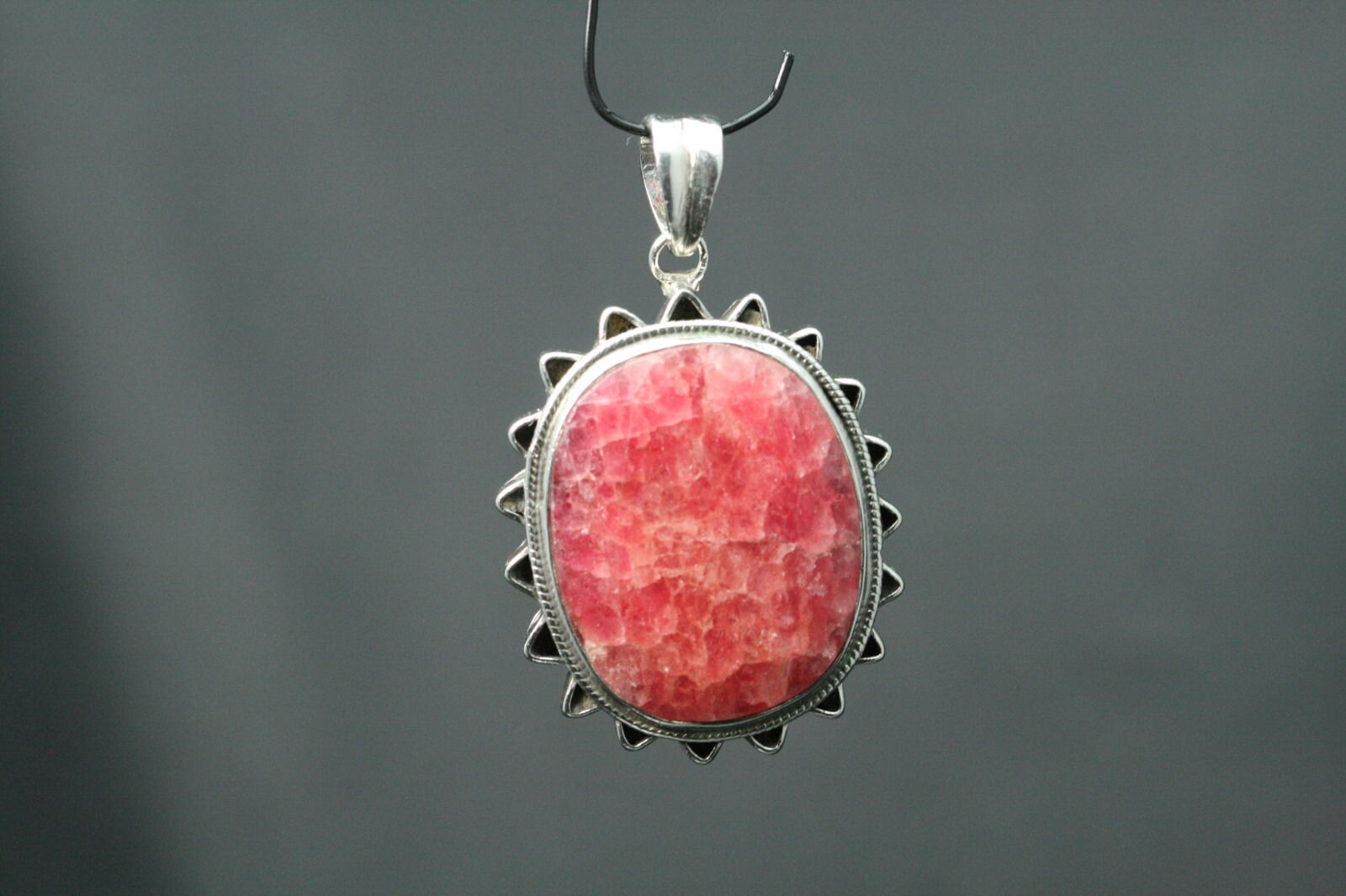 A 925 Sterling Silver Low Grade Ruby Crystal Ston… - image 1