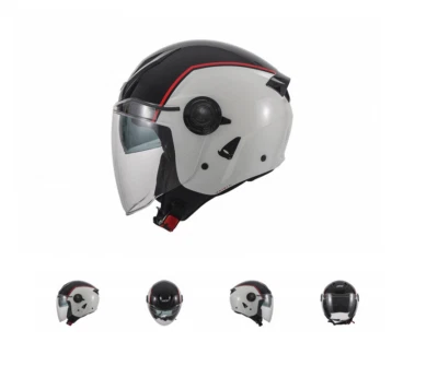 Casque Moto UFO Urban Spirit Scooter Blanc Avec Visier ECE 22.06 - Photo 1/2