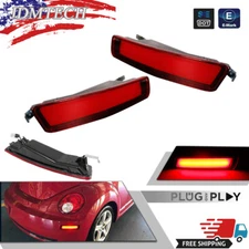 For 06-10 VW Volkswagen Beetle Red Lens Rear Bumper Side Marker Lights Set of 2