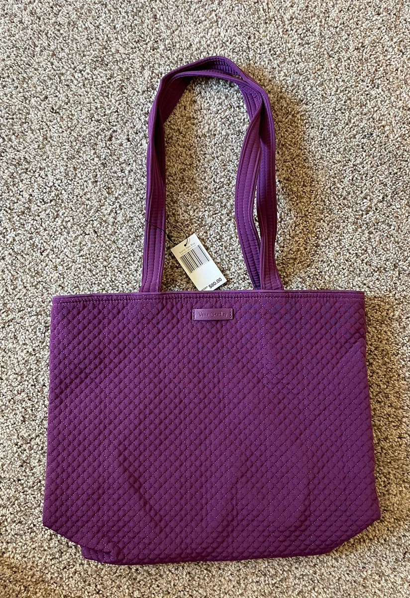 Vera Bradley Microfiber GLOXINIA PURPLE Iconic Tote Bag ~ NWT | eBay