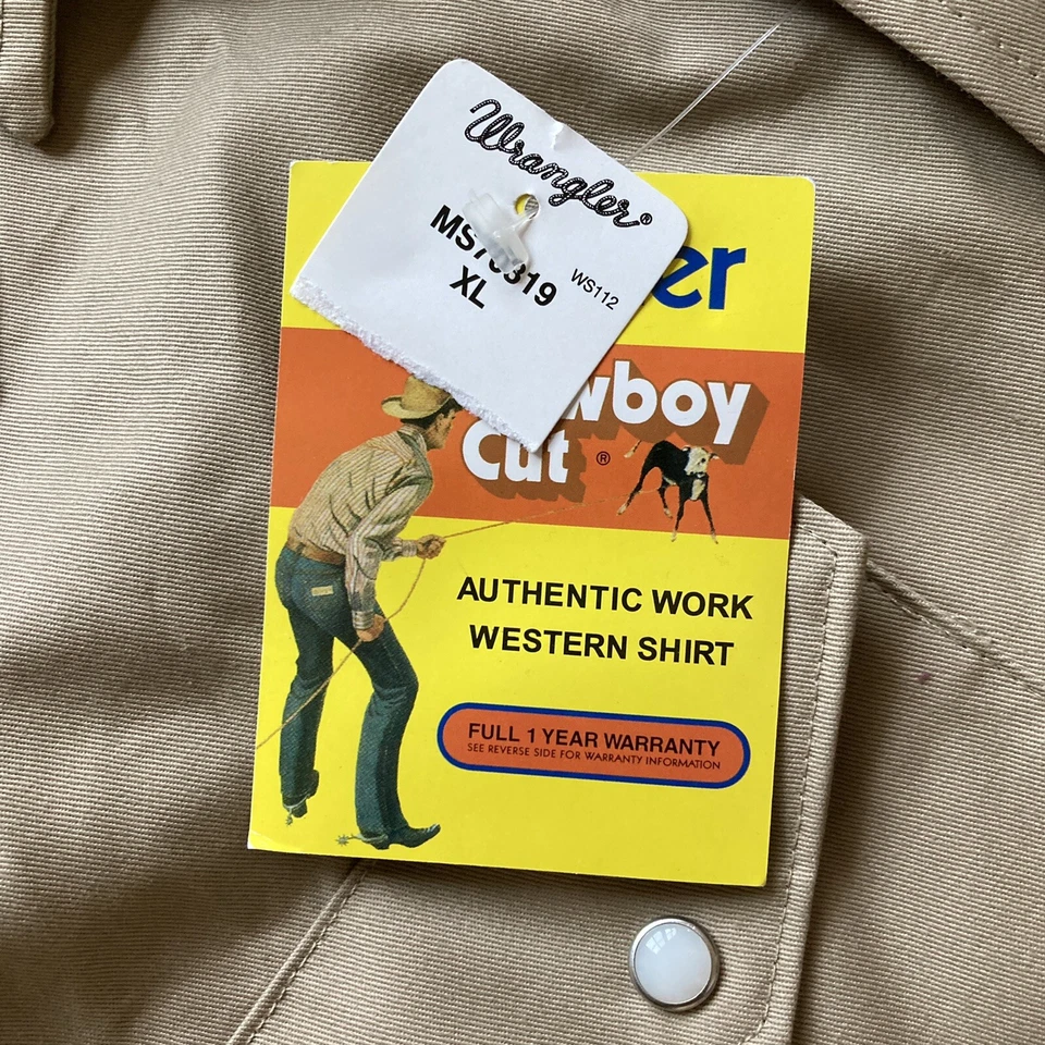 Camisa de trabajo Wrangler para hombre corte vaquero liso acabado firme manga larga MS70319 XL Foto 2 de 4