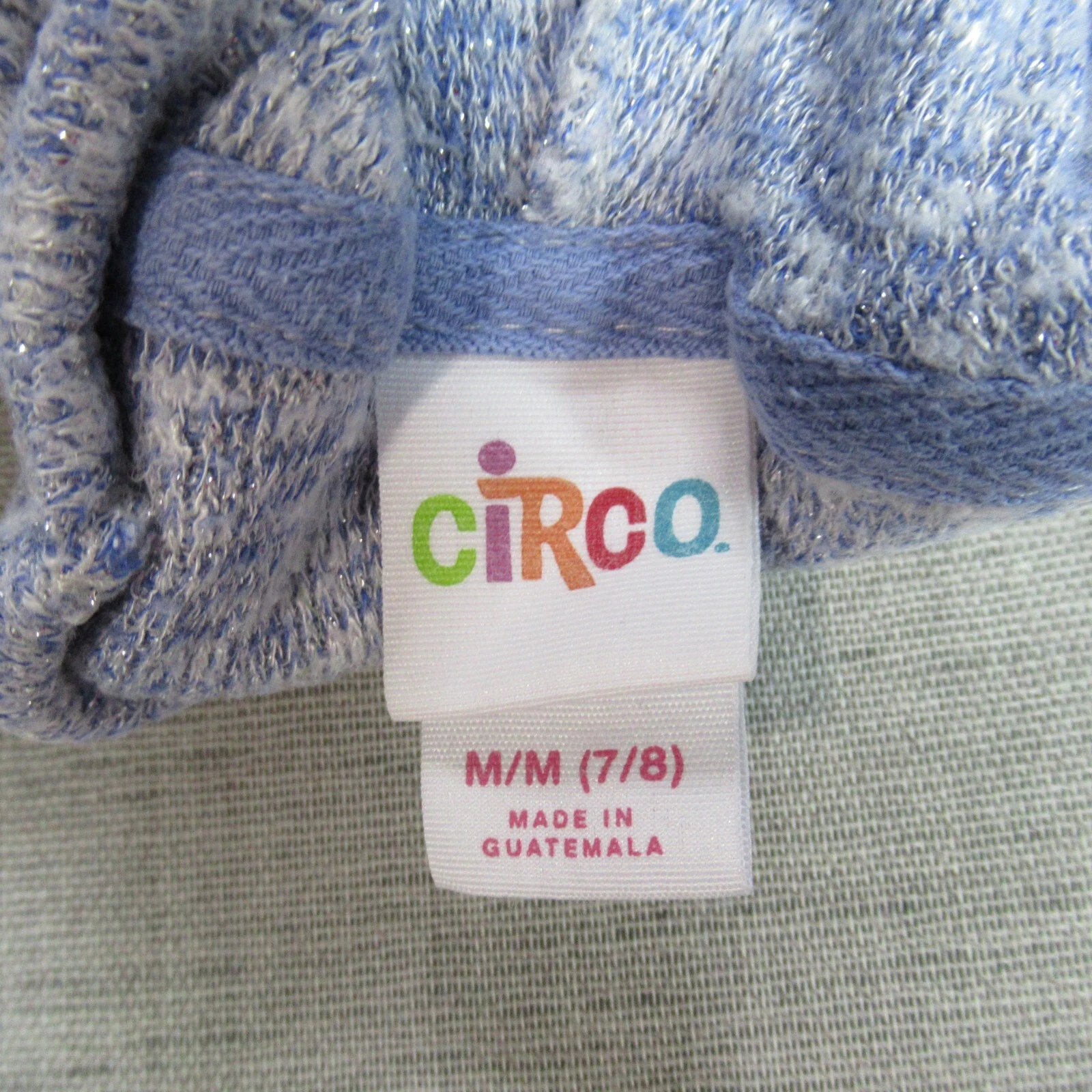 VETEMENTS Circo Felpa con Cappuccio Bambina Taglia Media 7 8 Blu Maglia Pullover Sottile Manica Lunga