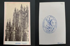 Normandy, Mont Saint-Michel Abbey, North Apse Vintage Albumen Screw Card
