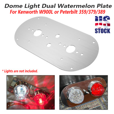 For Peterbilt 359 379 389 Kenworth Above Door DUAL Watermelon Plate Stainless US
