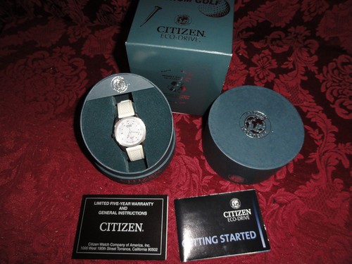 Citizen Eco-Drive Ladies Golf Titanium White Strap Watch EO1070-05A
