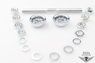 Vorderrad Achse Radachse + Lagerschalen SET für Hercules Prima M 2 3 4 5 S