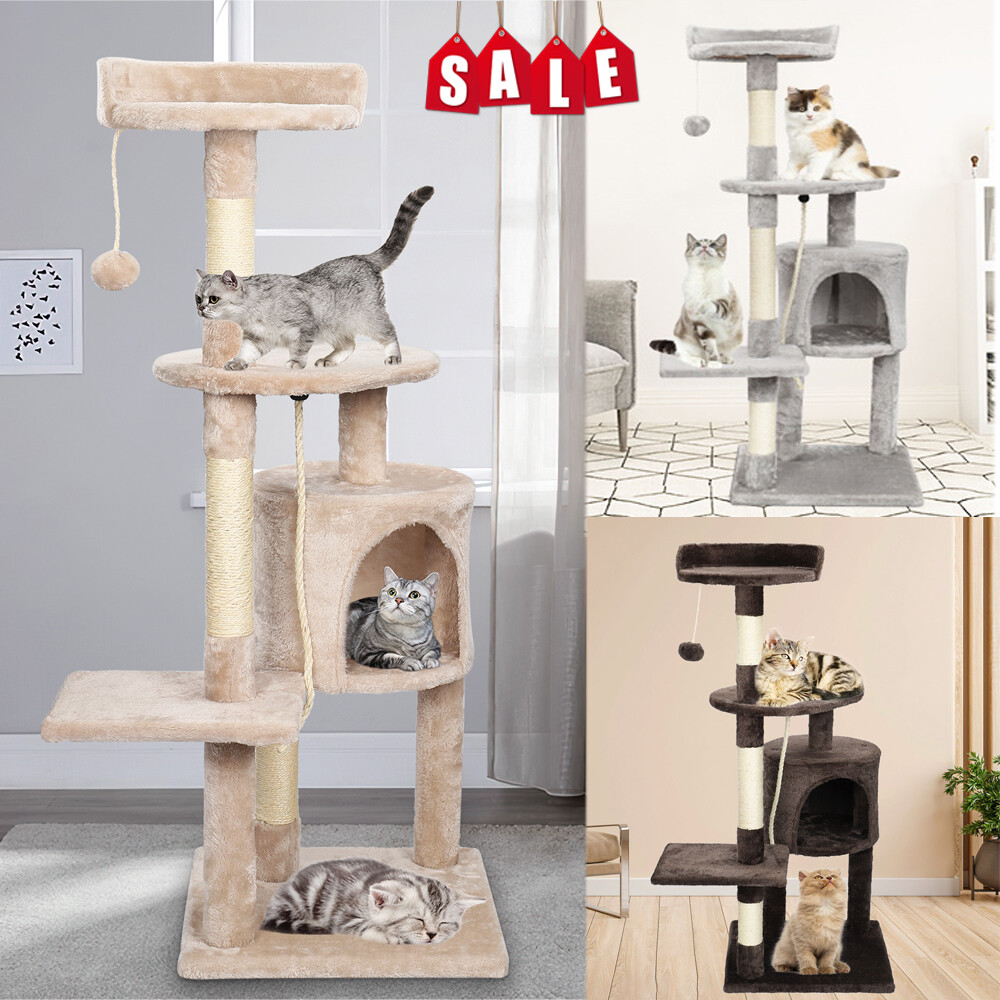 Tall Cat Tree Tower Kitten Climbing Condo Activity Centre