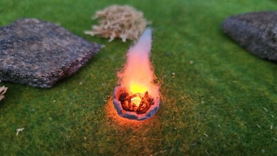 Lagerfeuer (Spur Z) mit LED Brandflackern Feuer Osterfeuer für Modellbahn 1:200