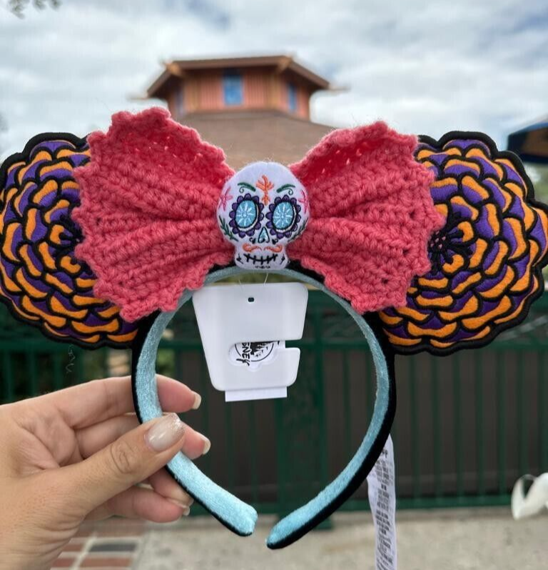 Disney Parks 2022 Coco Day of The Dead Skull Mickey Minnie Ear Headband New Day of the Dead  main image 4
