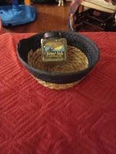 Vintage Empty Bottle "Carter's Ink For Fountain Pens and Mini wicker basket