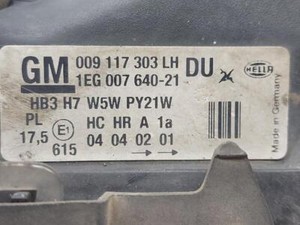 009117303LH scheinwerfer links 198887 OPEL ASTRA G BERLINA 1998