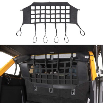 Black Trunk Rear Isolation Organizer  Divider Net for Bronco 4Dr 21+ Accessories