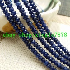 Natural 2x4mm Blue Jade Faceted Rondelle Gemstones Loose Beads 15"AAA