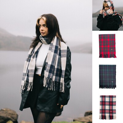 Klassischer gewebter Oversize Soft Touch Schal Halstuch Schal schottisches Tartan Karo Stola