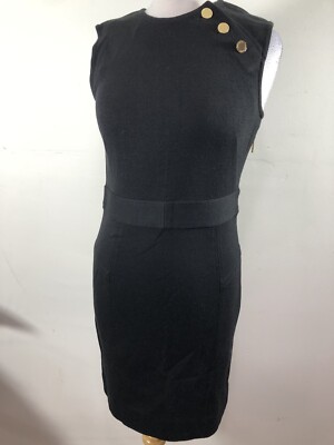 TORY BURCH Black Sleeveless Midi Dress Size Small