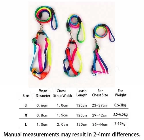 Rainbow Nylon Dog Pet Puppy Lead Leash Training Rope Recall Obedience Slip Walk